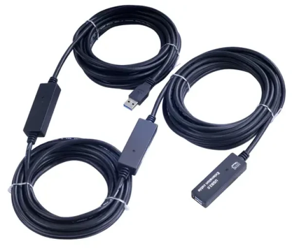 PremiumCord USB 3.0 AM- AF čierna / Predlžovací kábel s repeaterom / 20 m / 5 Gbps (ku3rep20)