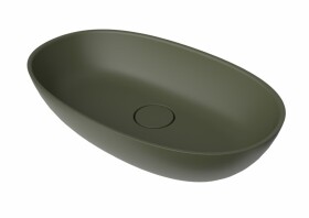 Umývadlo na dosku SAT Aula 60x36 cm zelená mat bez otvoru pre batériu, bez prepadu SATAU6036G SATAU6036G