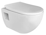 OLSEN SPA - Závesné WC TIBERA RIMLESS, so sedadlom Soft-close, priznaná montáž OLKZT1055