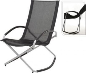 KMTP kreslo ogrodowe bujane składane čierne 98x70x90cm