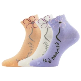 LONKA Ponožky dámské FLEURA bavlněné MIX B (3 páry) 35-38 127129