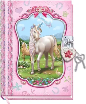 ALLTOYS Denník so zámkom Jednorožec / Zápisník / 18x14 cm (530UC)