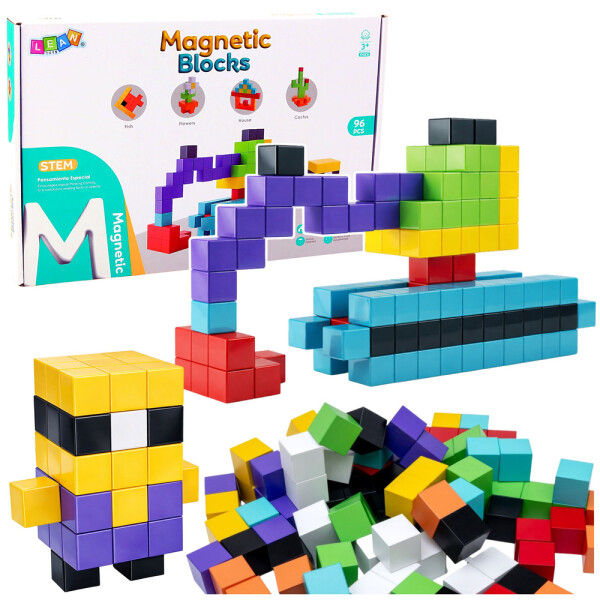 Mamido Magnetická stavebnica pre 2D a 3D konštrukcie 96 dielikov