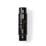 Nedis XLR adaptér čierna / XLR 3-kolíková zástrčka / XLR 3-kolíková zásuvka / poniklované (COTP15920BK)