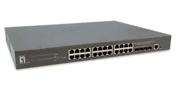 LevelOne GTP-2871 / Switch / 24x GbE PoE+ / 4X 10G SFP+ / PoE 400W / Managed L3 / 19" (GTP-2871)