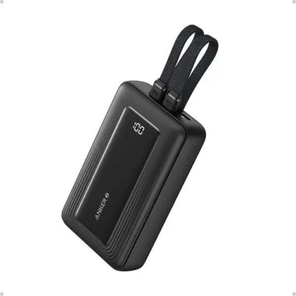 Anker 10000mAh Powerbanka čierna / 30W / s káblom USB-C + Lightning / 1x USB-C 1x USB-A (A1680G11)