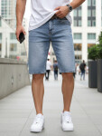 Pánske džínsové šortky s opaskom modré FashionStreet SX2577 s34