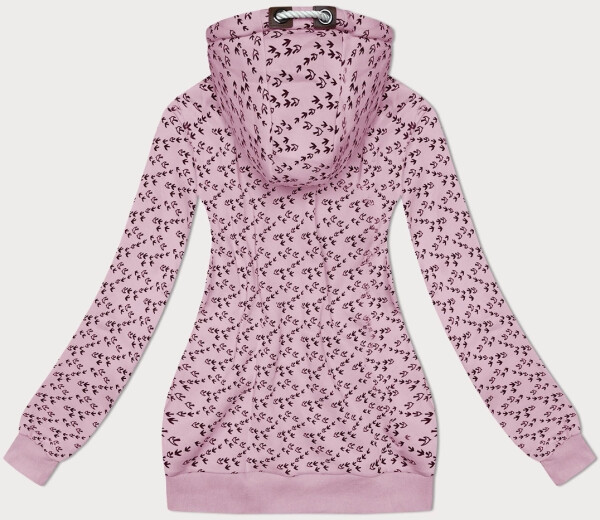 Ružová mikina s kapucňou a lastovičkami (2309) odstíny růžové XL (42)