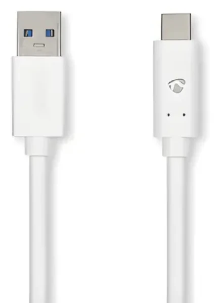 Nedis USB-A - USB-C 3.2 Gen1 2m biela / Kábel / 60 W / 5 Gbps (CCGW61600WT20)