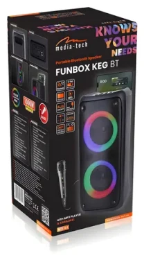 Media-Tech Funbox MT3181 čierna / Bezdrôtový reproduktor / RMS 40 W / PMPO 1000 W / BT 5.0 / FM Radio / microSD (MT3181)