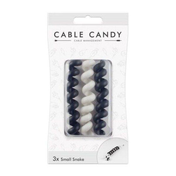 Cable Candy Small Snake Káblový organizér 3 ks čierna a biela (CC011)