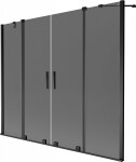 MEXEN/S - Velar Duo dvojkrídlová posuvná vaňová zástena 200 x 150, grafit, čierna 896-200-000-42-70