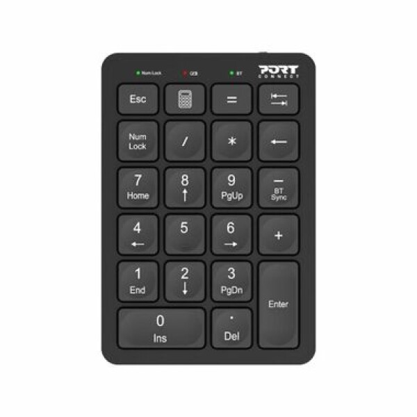 PORT CONNECT Bluetooth Rechargeable Keypad čierna / Bezdrôtová dobíjacia numerická klávesnica (900802)