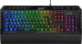Sharkoon Skiller SGK5 čierna / herná klávesnica / drôtová / RGB / Rubberdome spínač / DE (4044951020461)