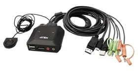 Aten CS52DP / KVM prepínač / 2:1 / DisplayPort / USB-C / USB / audio (CS52DP)
