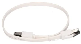 Extralink CAT.8 U/FTP plochý 0,5 m biela / Patch kábel / RJ-45 / 40GBase-T