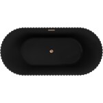 MEXEN/S - Paola voľne stojaca vaňa reliéf 150 x 75, čierna mat, sifón a prepad meď kartáčovaná 52721507571-65