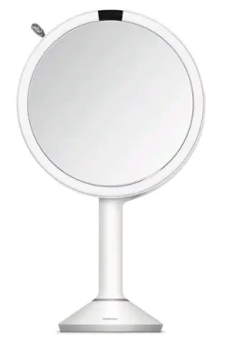 Simplehuman Kozmetické zrkadlo Sensor TRIO / LED osvetlenie/ 1x/5x/10/ dobíjací/ biela nerez (ST3038)