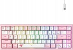 Havit Klawiatura mechaniczna gamingowa HAVIT KB874L RGB (różowo-Biela)