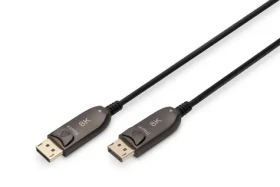 Digitus AK-340107-100-S čierna / DisplayPort kábel / Aktívny optický / 8K 60 Hz / 32,4 Gbps / DP 1.4 / 10 m (AK-340107-100-S)