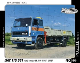 RETRO-AUTA Puzzle TRUCK č.2 Liaz 110.031 Korba s rukou HR 3001 (1985-1993)