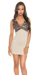 Sexy fineknitted-Party-minidress purplebeige Einheitsgroesse