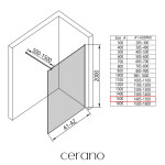 CERANO - Sprchová zástena Walk-in Onyx Cube Ľ/P - 8 mm - hranatá vzpera - biela matná, grafitové sklo - 150x200 CER-8050BD438