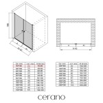 CERANO - Sprchové 2-krídlové dvere Antelo L/P - 6 mm - chróm, transparentné sklo - 76x190 CER-432298