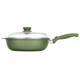 Risoli DR GREEN zelená / Hlboká panvica / 24 cm / sklenená pokrievka / liaty hliník / indukcia (00105DRIN/24)