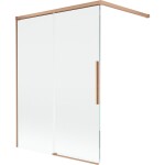 MEXEN/S - Rox vaňová zástena 2-krídlová posuvná 120 x 150, transparent, meď kartáčovaná 8C9-120-003-65-00