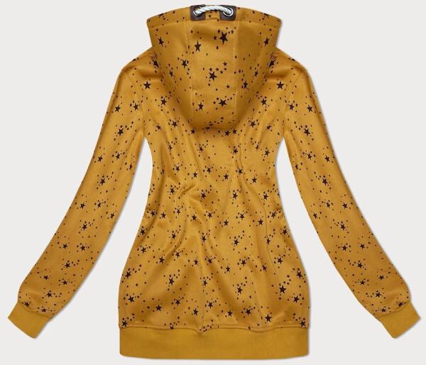 Dámska žltá mikina na zips s hviezdičkovým vzorom (2313) odstíny žluté XL (42)