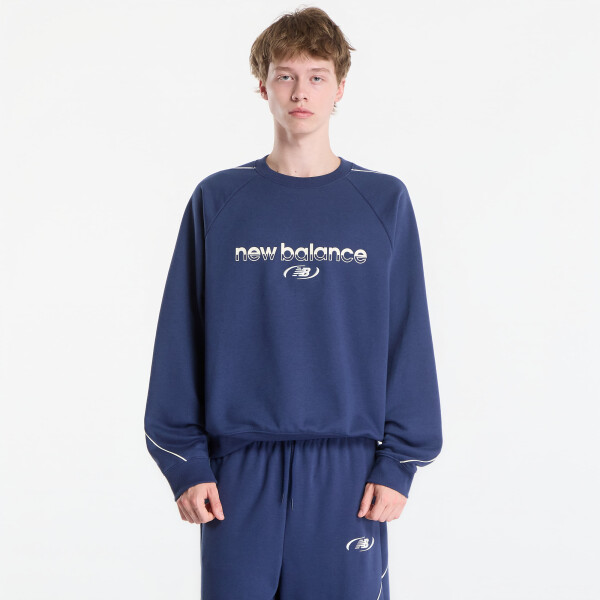 Mikina New Balance Trackside French Terry Crew Nb Navy XXL