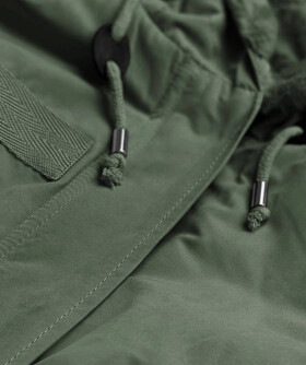 Dámska prechodná bunda typu parka v khaki farbe (w806) odstíny zelené S (36)