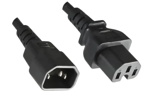 Mercodan predlžovací napájací kábel C14 čierna / Napájací kábel / IEC C14 (505080001)