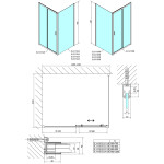 POLYSAN - EASY BLACK sprchové dvere 1400, číre sklo EL1415B