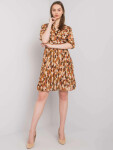 Dámske šaty DHJ SK 11332.67P Brown mix farieb - FPrice one size hnědá mix