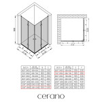 CERANO - Sprchovací kút Volpe Duo Ľ/P - 6 mm - čierna matná, transparentné sklo - 120x70x190 - zalamovacie CER-669580