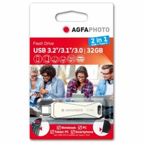 AGFAPHOTO USB 3.0 32GB strieborná / Flash Disk / USB-C 3.0 (10542N)