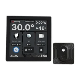 Shelly Wall Display WiFi/ Blu čierna + Blu HT senzor čierna / Nástenný ovládač/displej + senzor teploty/vlhkosti (3800235264904)