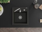 MEXEN MEXEN - Vito granitový drez 1-miska 520x490 mm, čierna / kovové zlato 6503521000-75