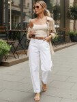 Dámske džínsy s opaskom UY2930 biele - FashionStreet XL