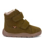 Chlapčenské zimné barefoot topánky ZERU TEX FURRY Olive, Froddo, G2110149-4, zelená - 27