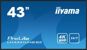 43" IIYAMA ProLite LH4341UHS-B2 čierna / IPS / 3840x2160 / 16:9 / 8ms / 1200:1 / 500cd / repro / VGA / HDMI (LH4341UHS-B2)