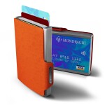 Kožená mini peňaženka Mondraghi Saffiano Orange