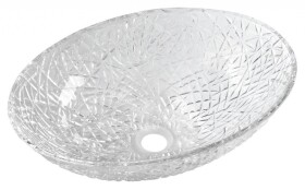 SAPHO - PURUS gravírované sklenené umývadlo na dosku, 50x36cm, číre sklo TY305CL