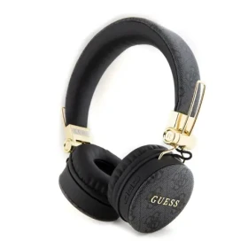 Guess PU 4G Metal Logo Bluetooth Stereo Headphone čierna / Bluetooth 5.3 / 300mAh (3666339170240)