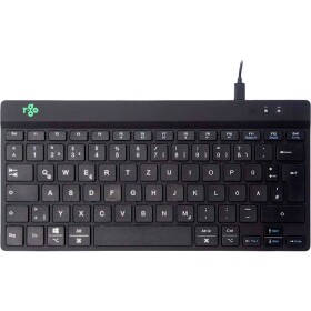 R-GO Tools Compact Break káblový klávesnica nemecká, QWERTZ čierna ergonomická; RGOCODEWDBL