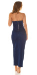 Sexy Koucla Denim Bandeau-Maxidress with Slit denimblue S