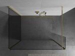 MEXEN/S - Kioto Sprchová zástena WALK-IN 110 x 105 x 30, transparent, zlatá 800-110-105-221-50-00-030