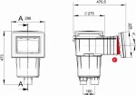 Iml Skimmer 17,5 l so štandardným hrdlom a úkosom 6°, s mosadznými závitmi, pre fóliové a prefabrikované bazény so šikmou stenou